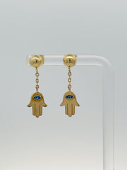 “Hamsa Eye” Earrings - 14k Gold