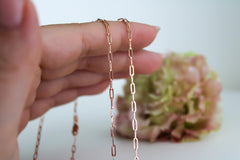 “Rose Paperclip” Chain - 14k Gold