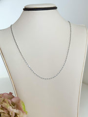 “Snow Paperclip” Chain – 14k White Gold