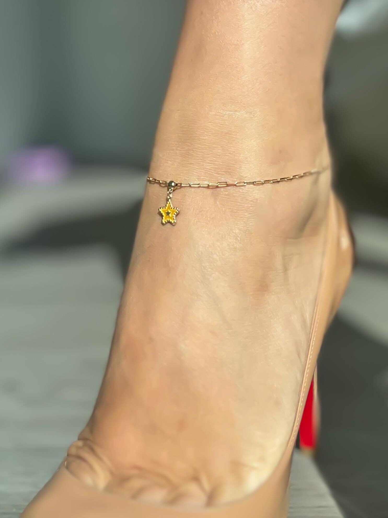 “Golden Star” Anklet - 14k Gold