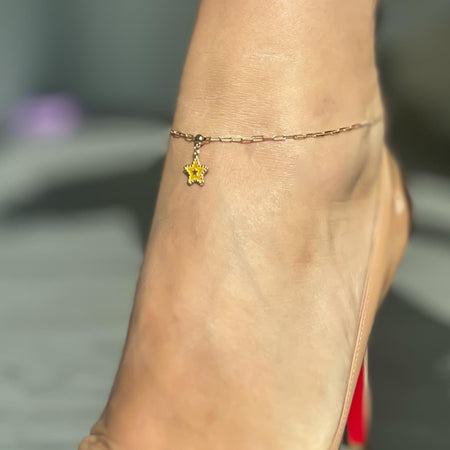 “Golden Star” Anklet - 14k Gold