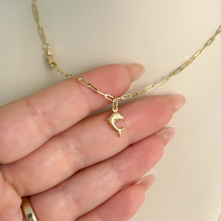 “Playful Dolphin” Pendant - 14k Gold