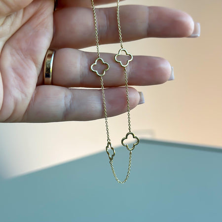 “Clover Charm” Anklet - 14k Gold
