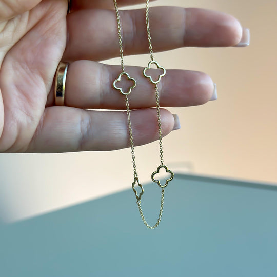 “Clover Charm” Anklet - 14k Gold