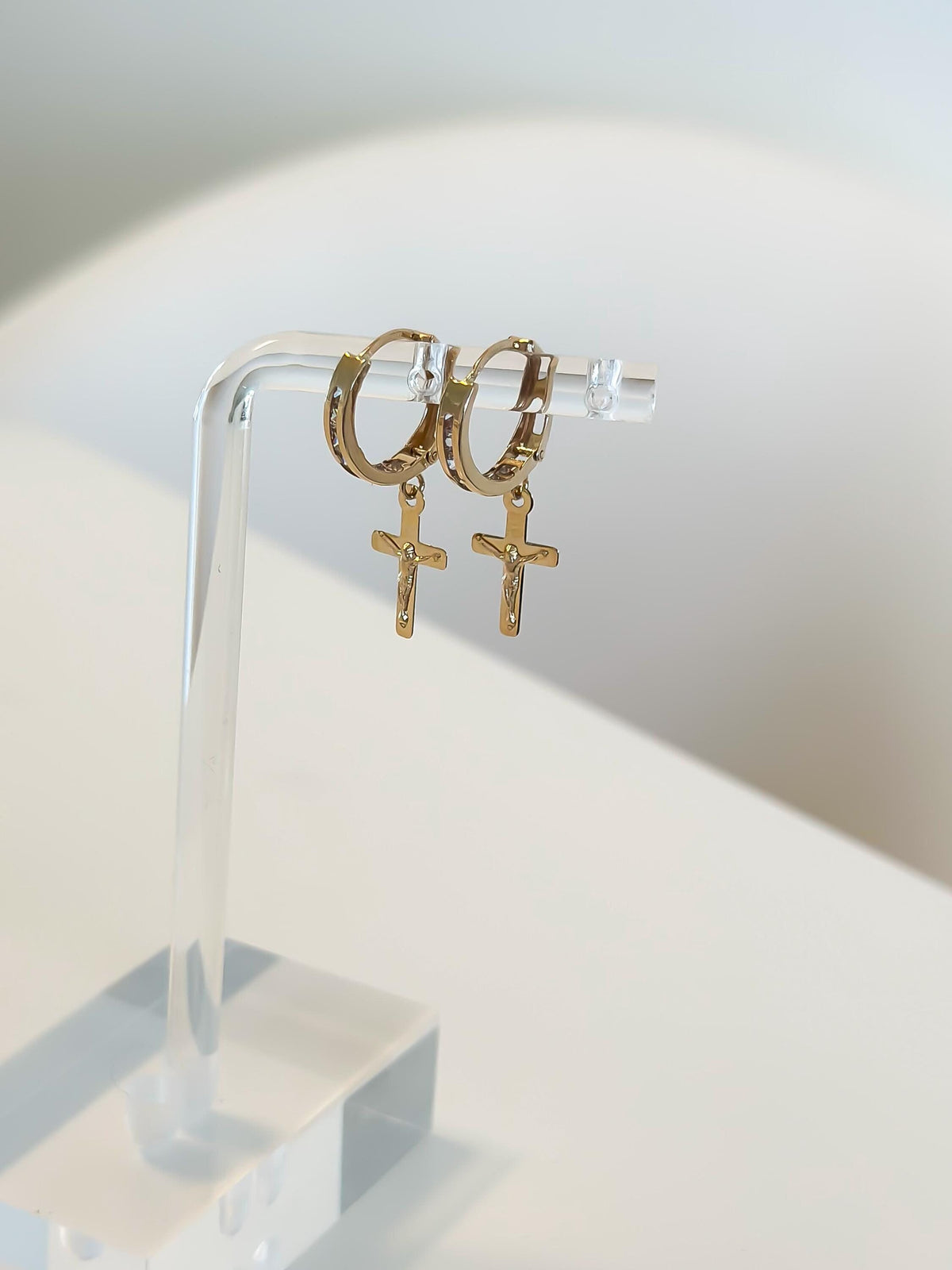 “Divine Cross” Earrings - 14k Gold