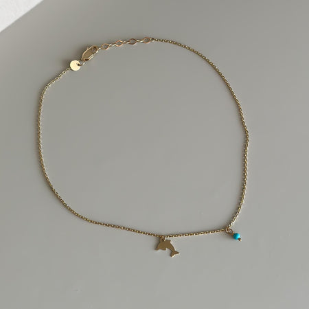 “Dolphin Wave” Anklet - 14k Gold