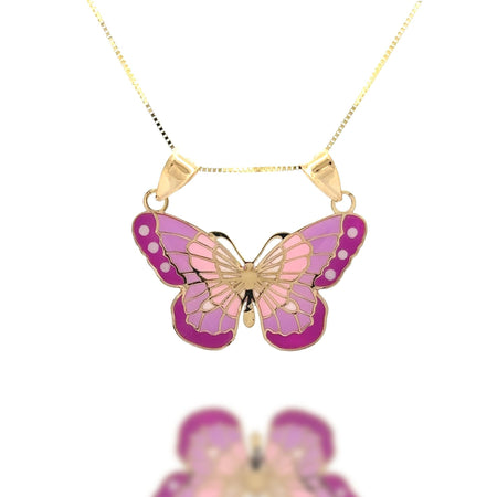 “Rosy Wings” Pendant - 14k Gold