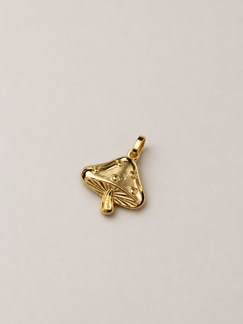 "Mushroom Charm" Pendant Necklace - 10K Gold
