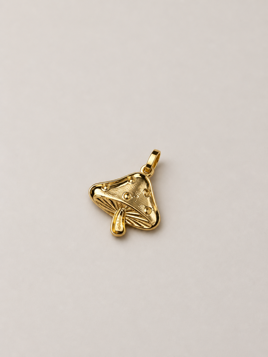 "Mushroom Charm" Pendant Necklace - 10K Gold