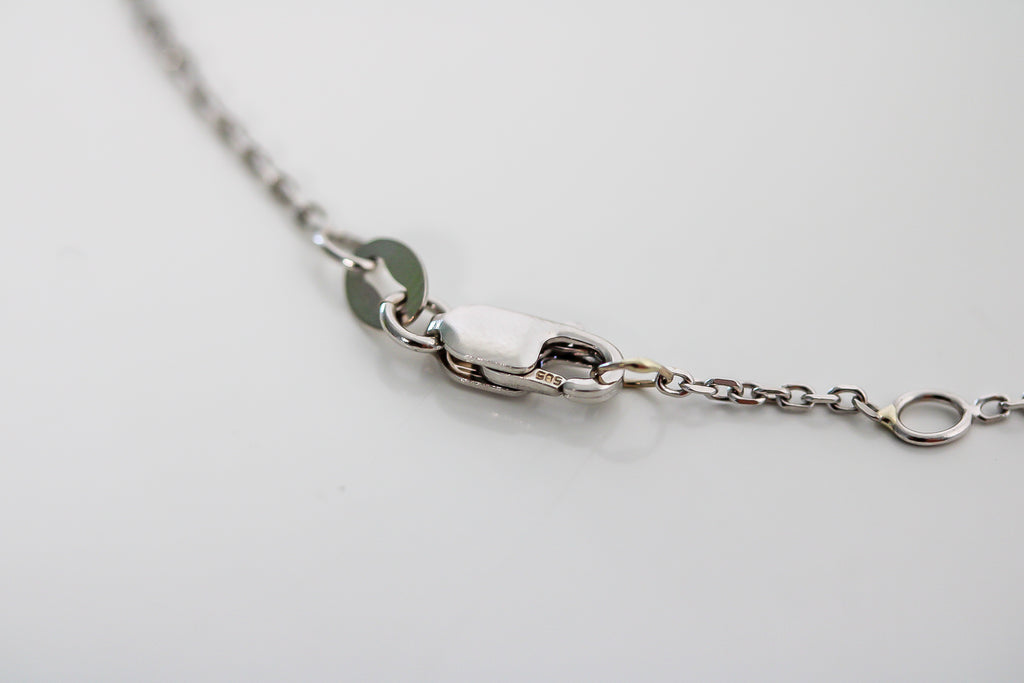 "Cable Link" Hand Chain - 14k White Gold with CZ