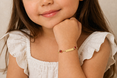 Ladybug Baby ID Bracelet - 14K Yellow Gold