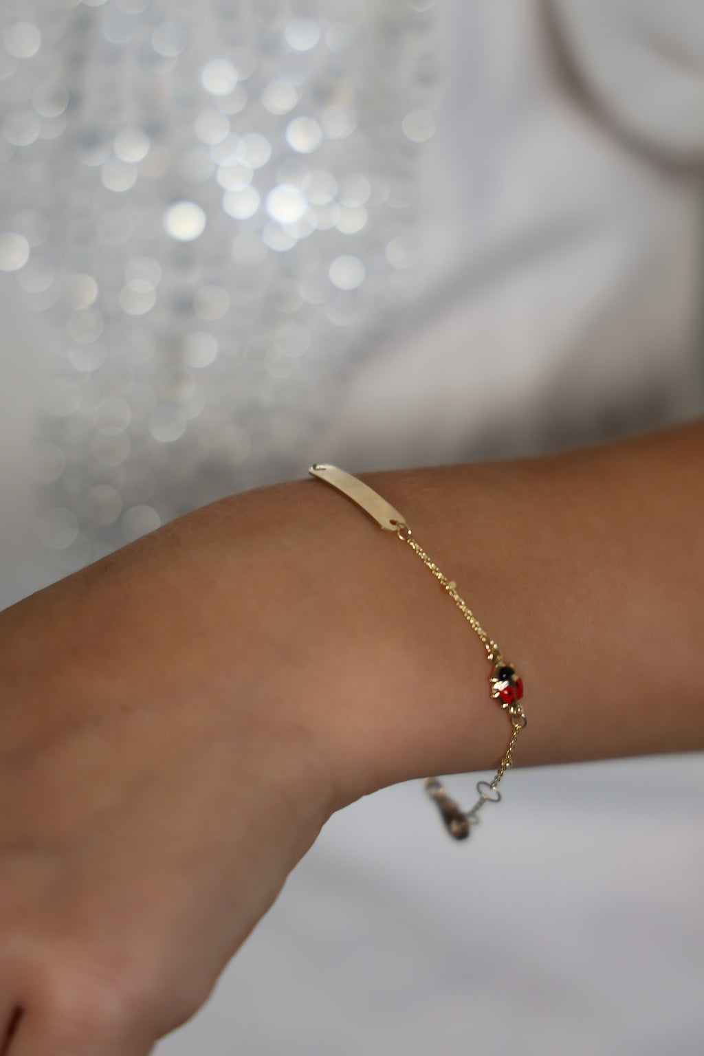 Ladybug Baby ID Bracelet - 14K Yellow Gold