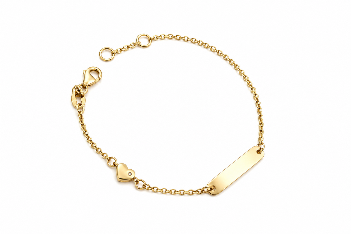"Heart ID" Baby Bracelet - 14K Gold