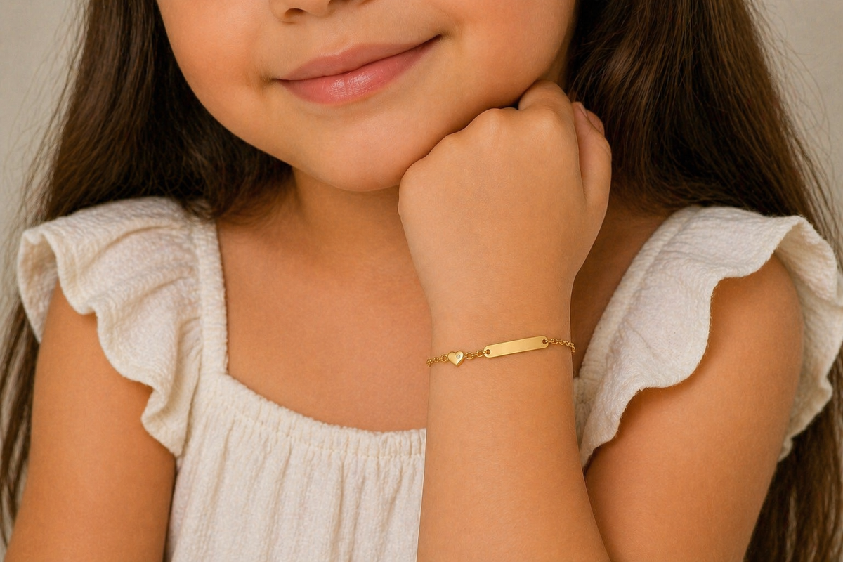 "Heart ID" Baby Bracelet - 14K Gold