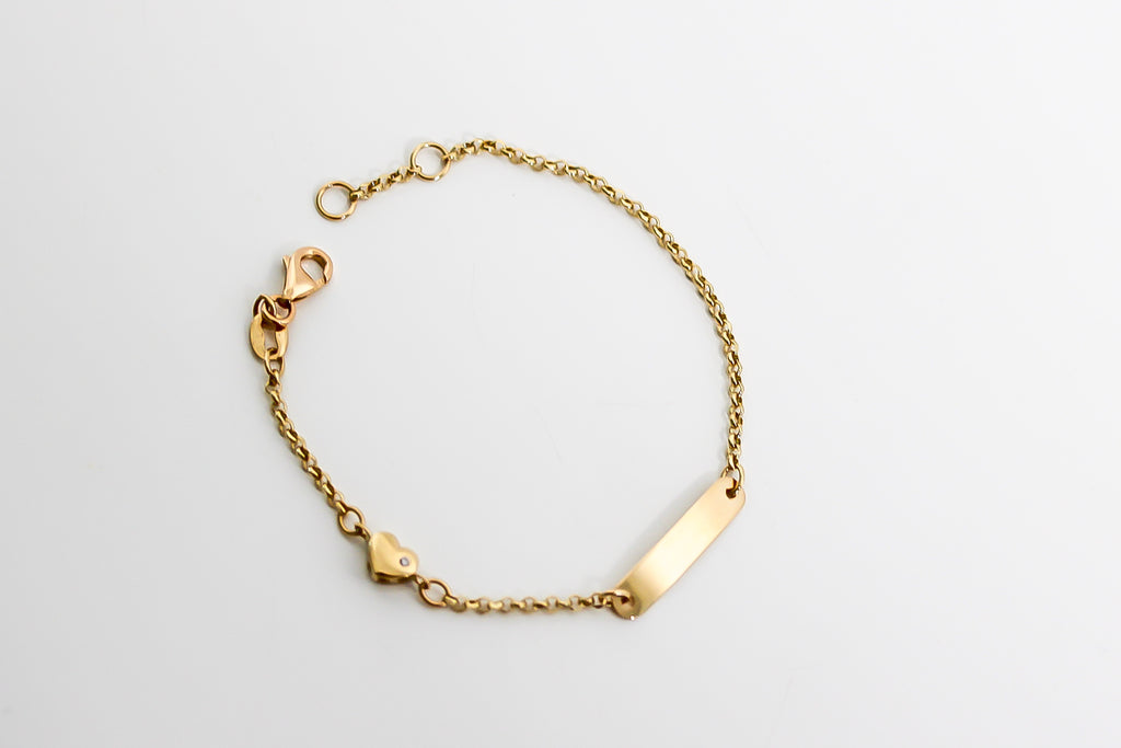 "Heart ID" Baby Bracelet - 14K Gold