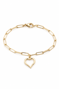 "Paperclip Heart" Bracelet - 10K Gold