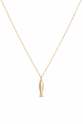 Fish Pendant Necklace - 14K Solid Yellow Gold