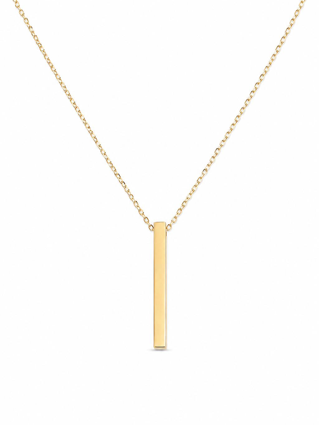 "Minimalist Bar" Pendant - 14K Yellow Gold Necklace