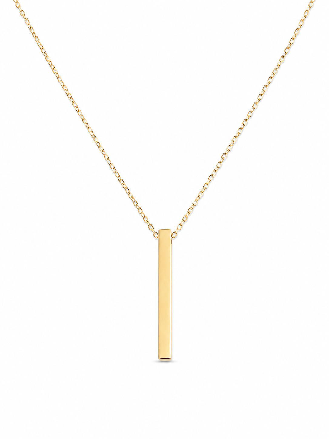 "Minimalist Bar" Pendant - 14K Yellow Gold Necklace