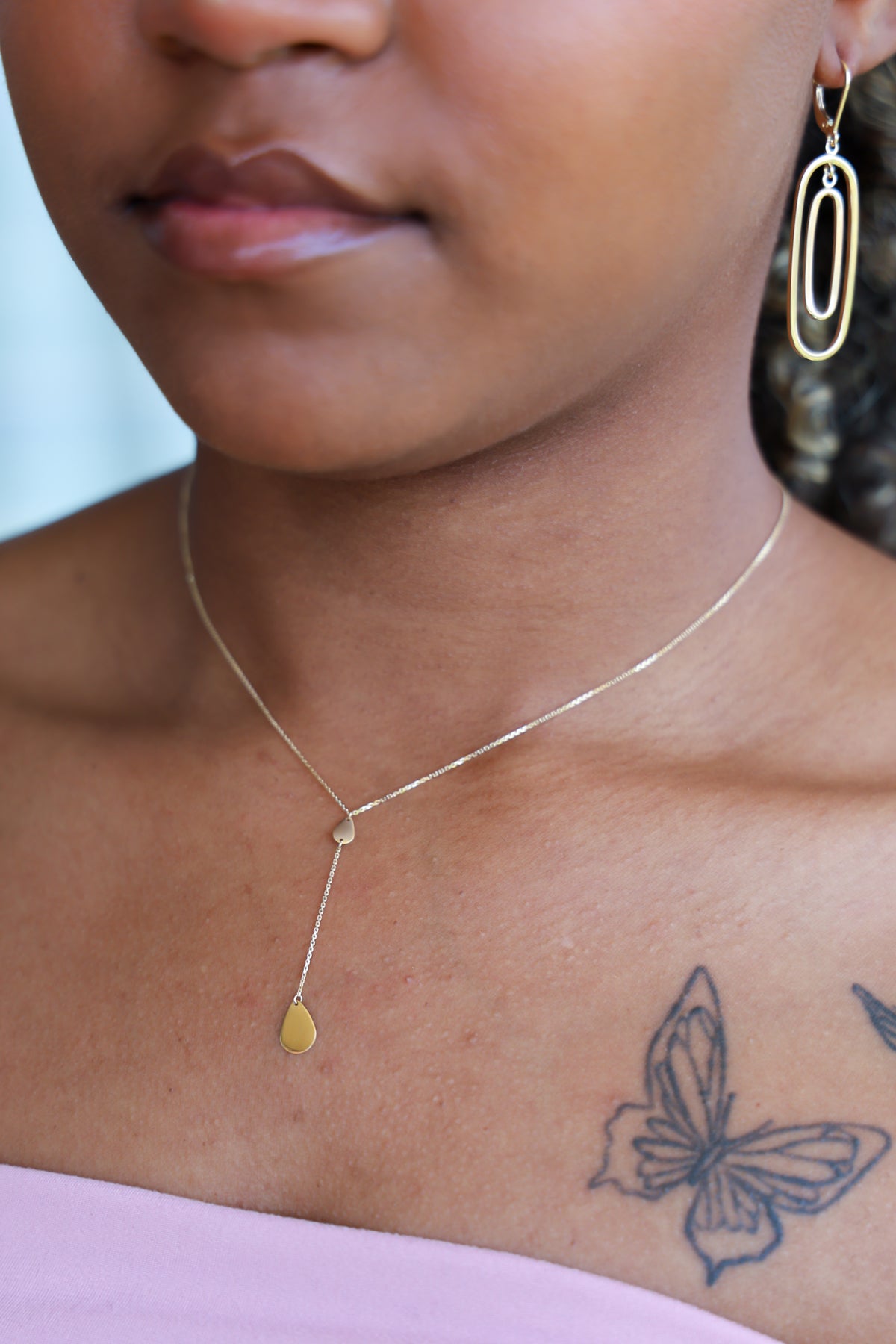 "Teardrop" Pendant Necklace - 14K Yellow Gold