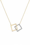 "Dual Square" Necklace - 14K Two-Tone Gold