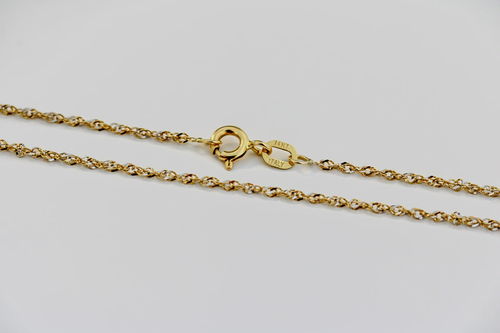 "Singapore Twisted Cable" Chain - 14K Gold