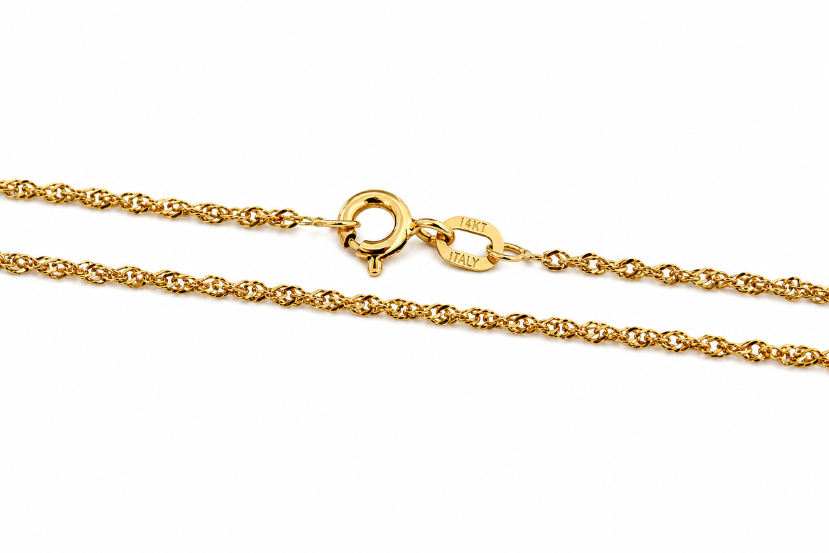 "Singapore Twisted Cable" Chain - 14K Gold