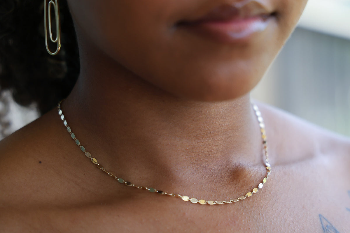 "Disc Link" Chain - 14k Solid Yellow Gold