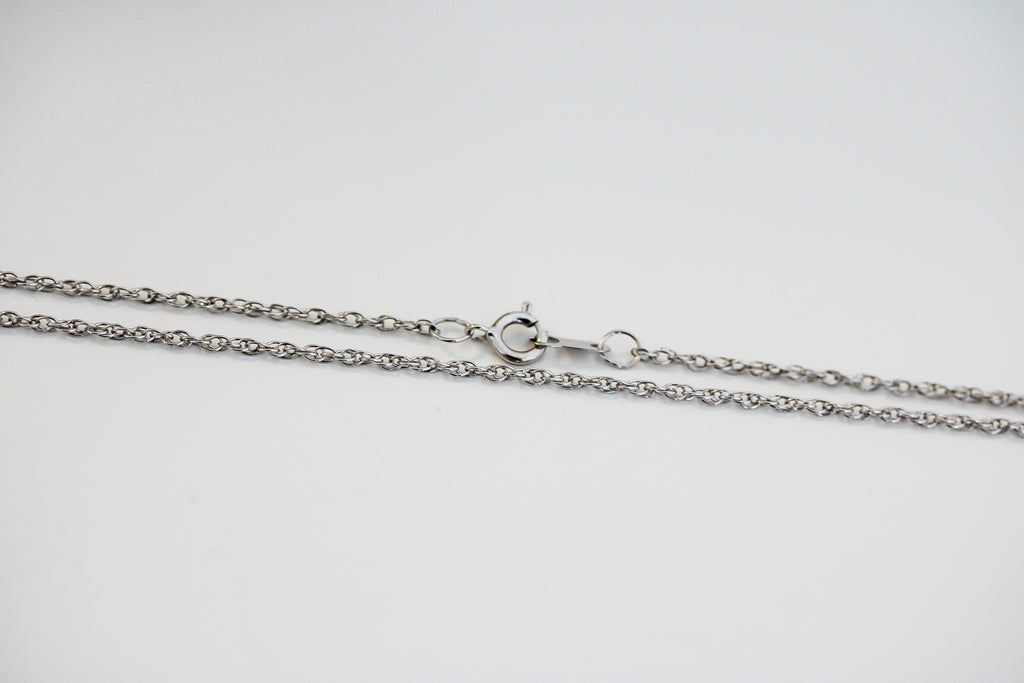 "Singapore Twisted" White Gold Chain - 14K