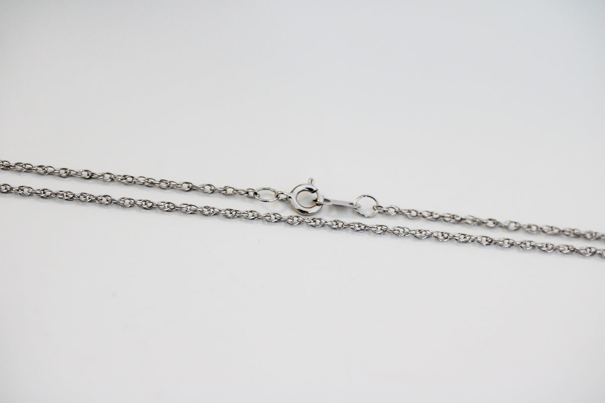 "Singapore Twisted" White Gold Chain - 14K