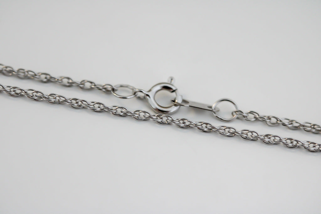 "Singapore Twisted" White Gold Chain - 14K