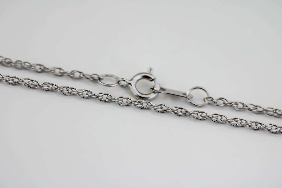 "Singapore Twisted" White Gold Chain - 14K