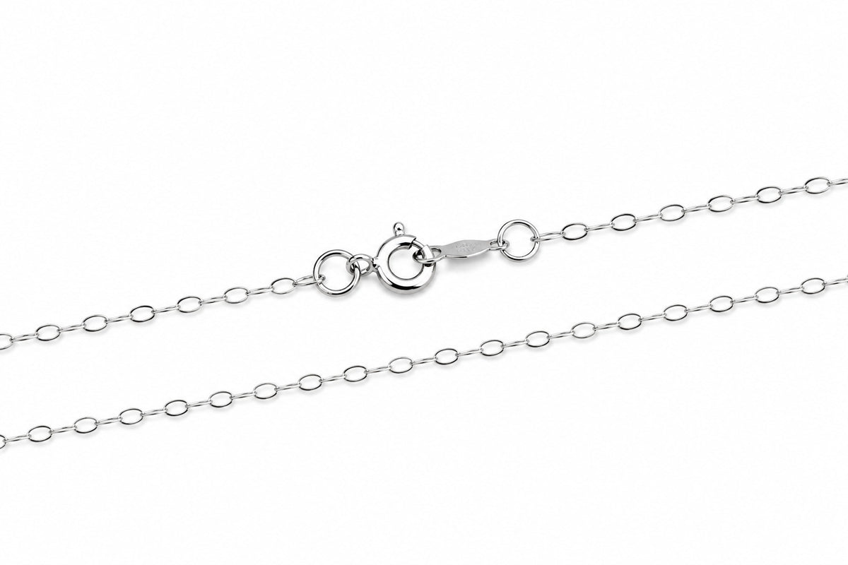 "Cable Link" Chain Necklace - 14K White Gold