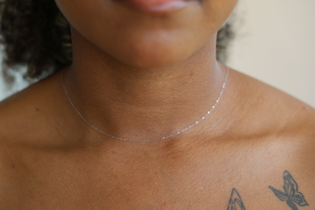 "Cable Link" Chain Necklace - 14K White Gold