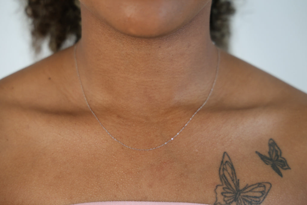"Cable Link" Chain Necklace - 14K White Gold