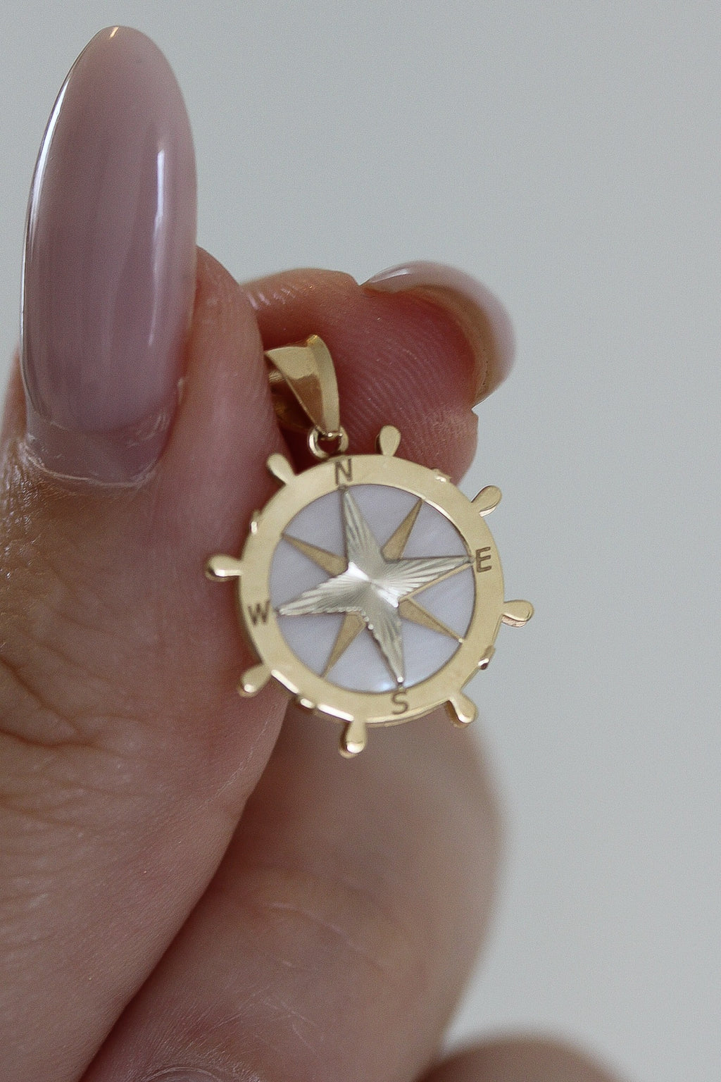 "Compass Rose" Pendant - 14K Gold