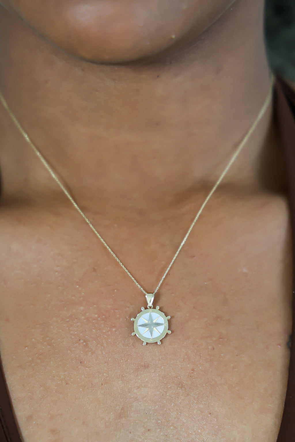 "Compass Rose" Pendant - 14K Gold