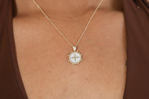 "Compass Rose" Pendant - 14K Gold