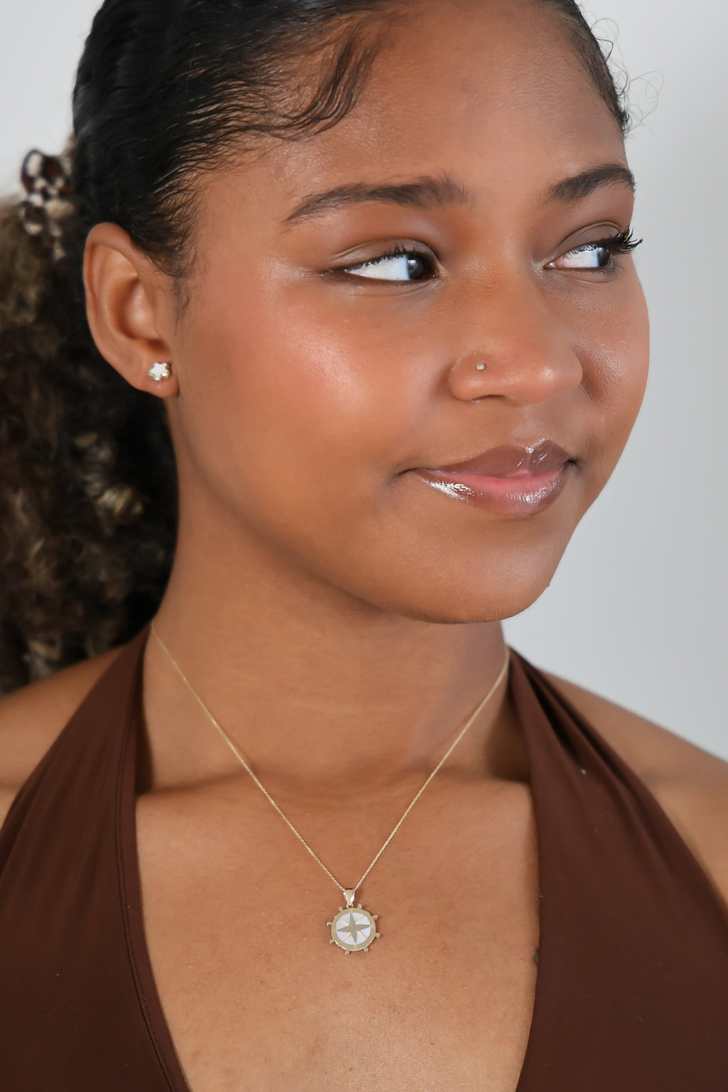 "Compass Rose" Pendant - 14K Gold