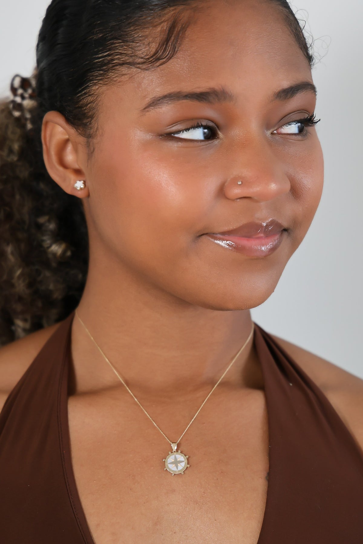 "Compass Rose" Pendant - 14K Gold