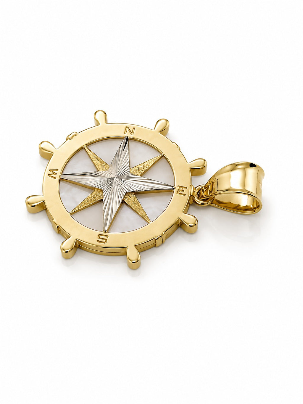"Compass Rose" Pendant - 14K Gold