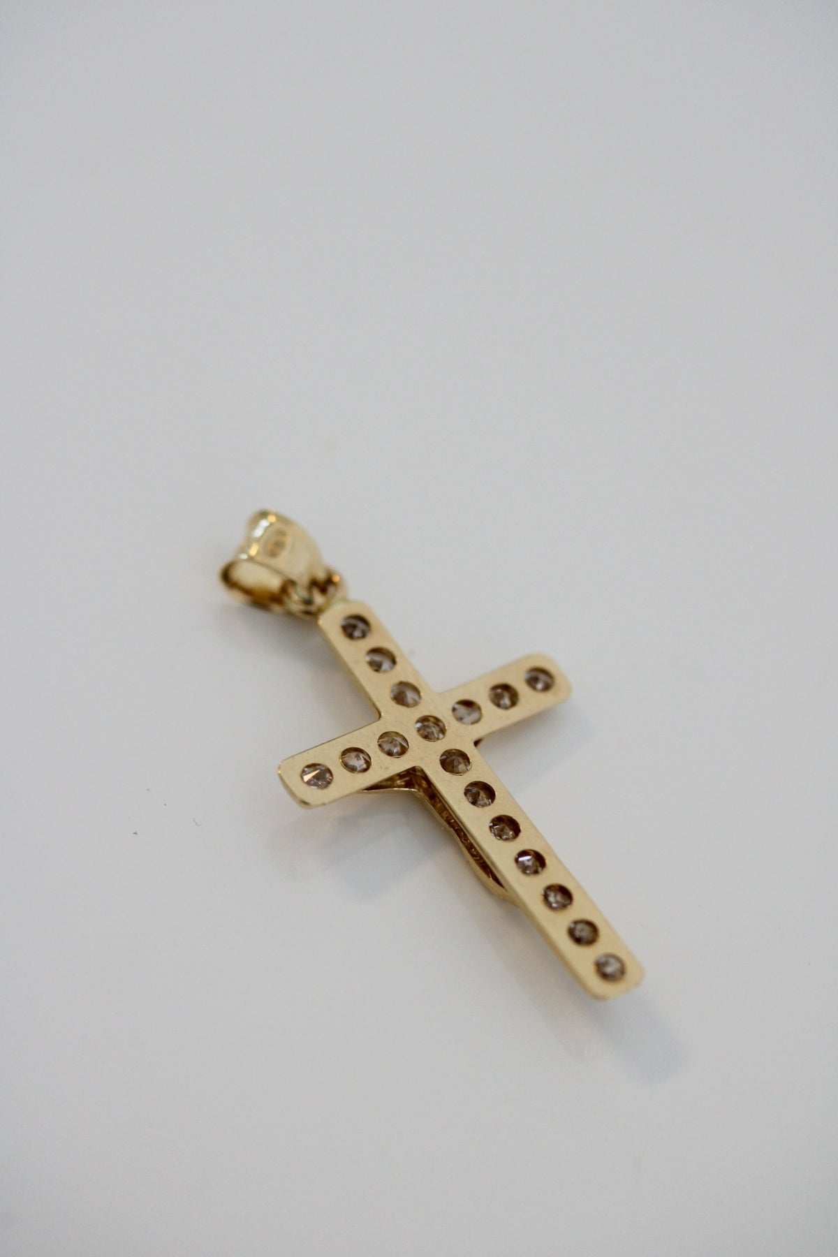 "Pavé Cross" Pendant 14k Gold