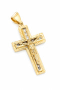 "Pavé Cross" Pendant - 14K Gold