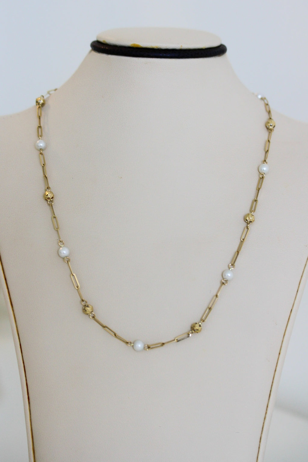 "Pearl Paper Clip" Set - 14k Gold