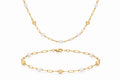 "Pearl Paper Clip" Set - 14k Gold