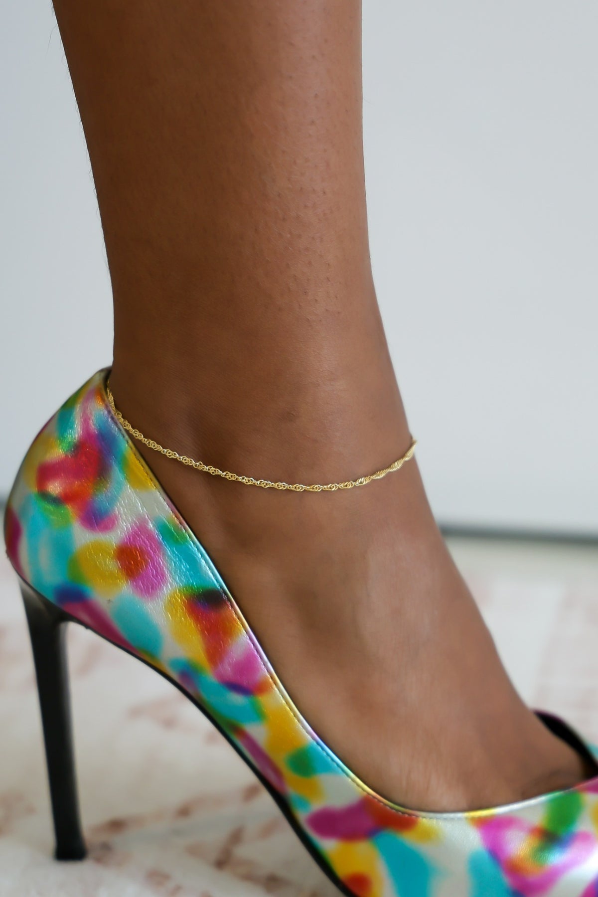"Twisted Link" Anklet - 10k Gold