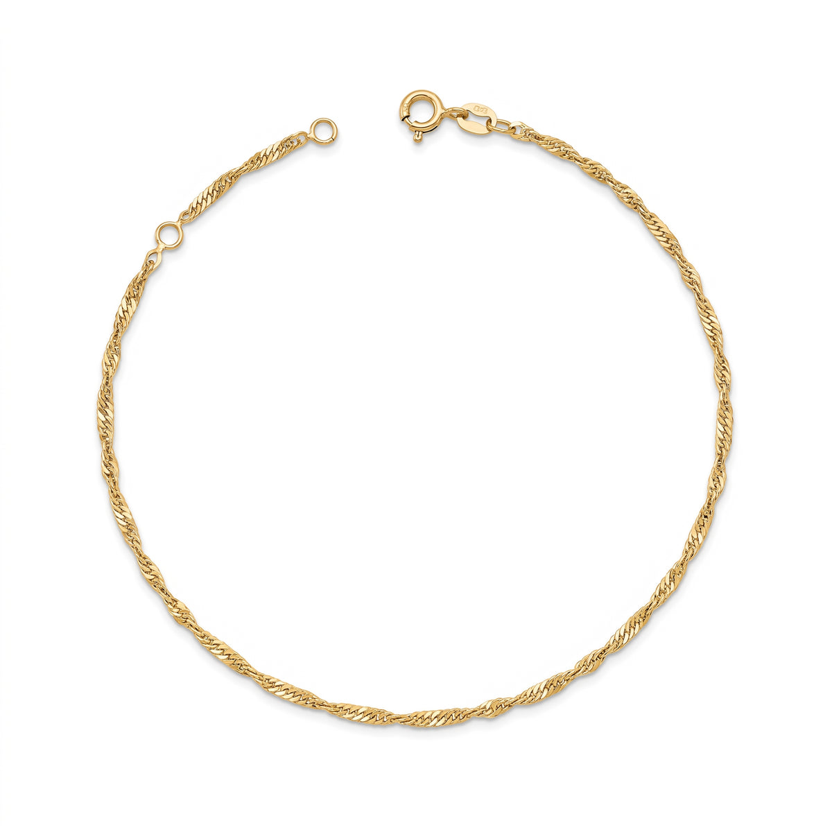 "Twisted Link" Anklet - 10k Gold