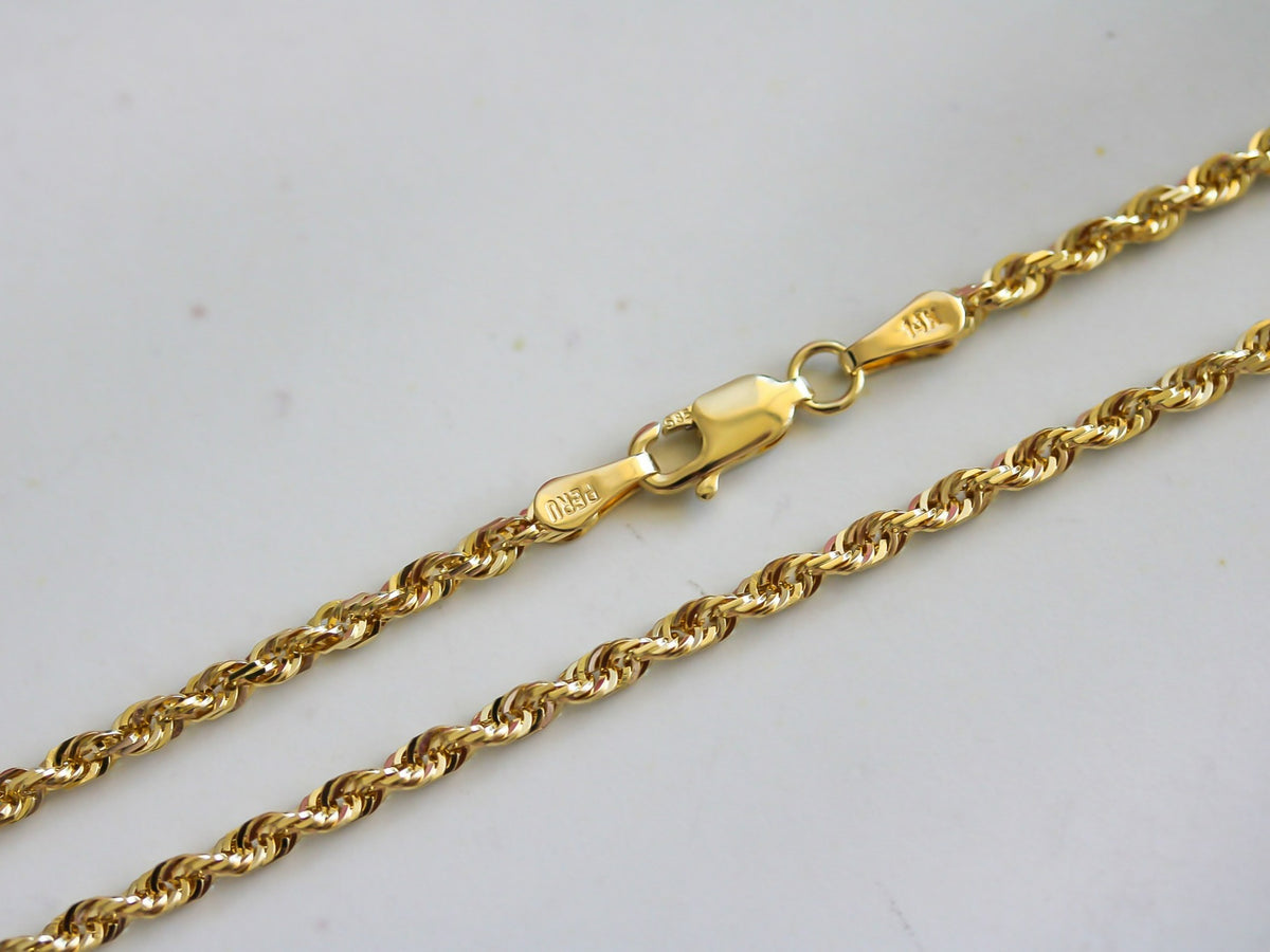 "Diamond-Cut Rope" Chain - 14k Yellow Gold