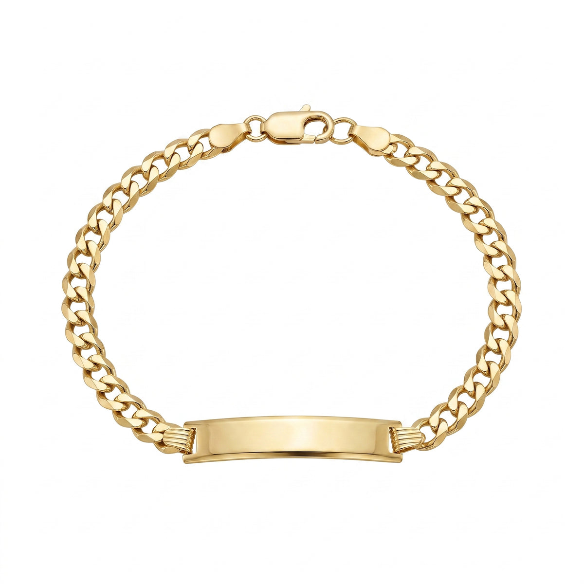 "Cuban Link Name Tag" Bracelet - 10k Yellow Gold