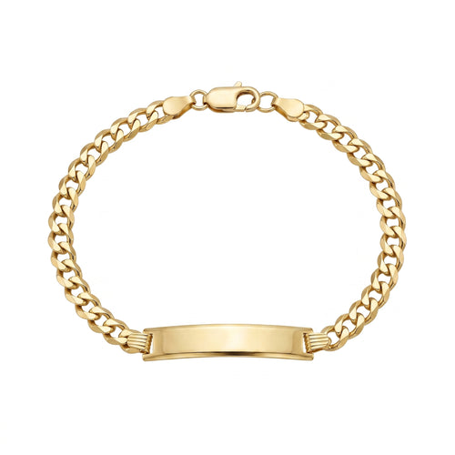 "Cuban Link Name Tag" Bracelet - 10k Yellow Gold